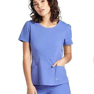 Jaanuu Peplum Scrub Top